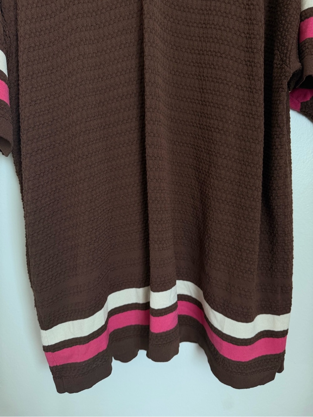 Golf Wang Caddy Stripped Polo Men Size XXL Brown Pink White Pullover - Picture 3 of 8
